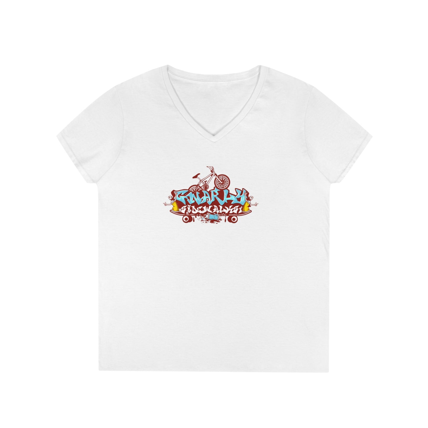 Gnarly Sidewalks - Ladies' V-Neck T-Shirt